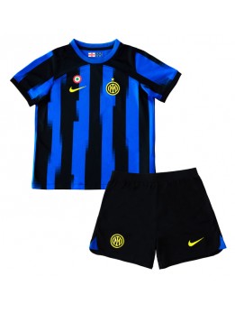 Otroški Nogometna dresi replika Inter Milan Domači 2023-24 Kratek rokav (+ hlače)